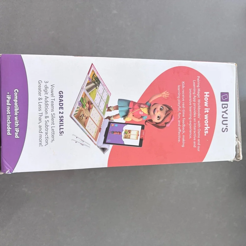 Disney BYJU'S Learning Kit Grade 2 Osmo Magic Workbooks Math Reading iPad Base
